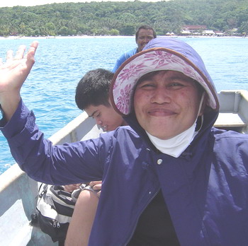 Ann in boat