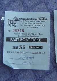 boat tickets...