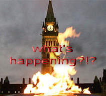 Canadian peace tower in flames?